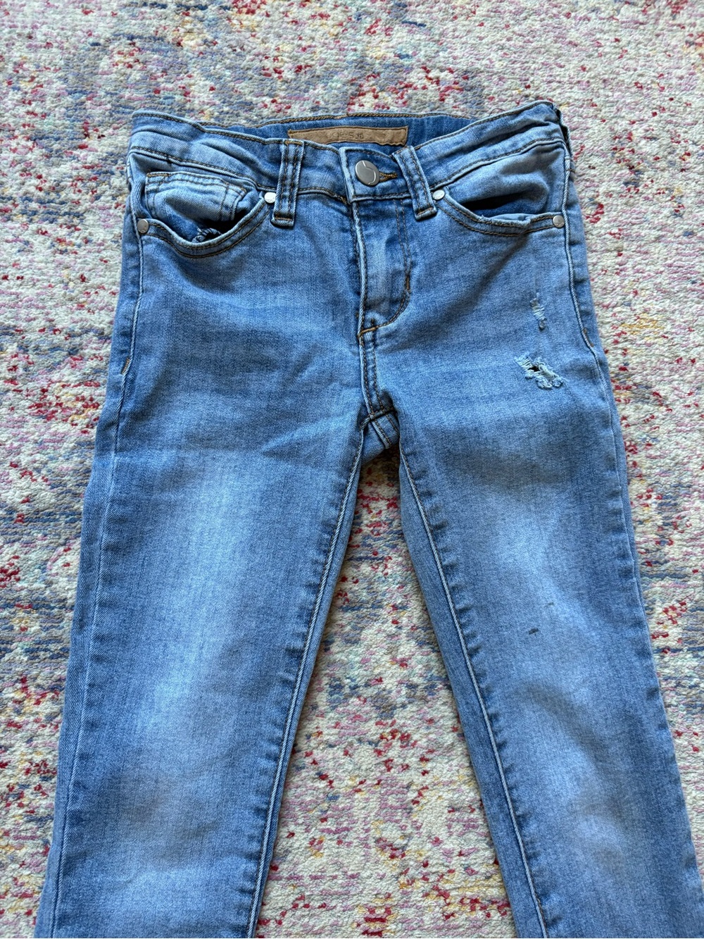 Girls Blue Slim Straight Jeans - Classic Mid Wash